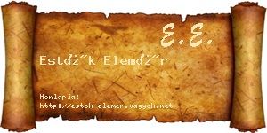 Estók Elemér névjegykártya